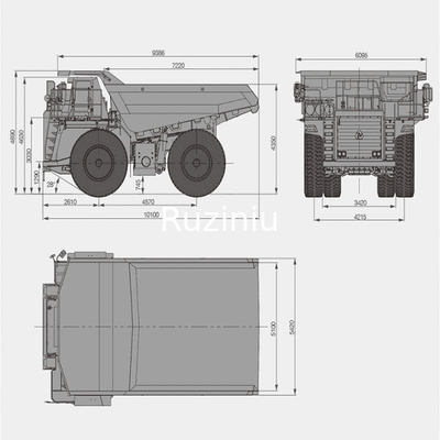 SRT95C Mining Dump Truck 783kW Kapasitas Beban 95t untuk transportasi material