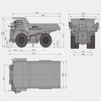 SRT55D Mine Dump Truck 480kW 35m3 Dengan Kapasitas Beban 55t